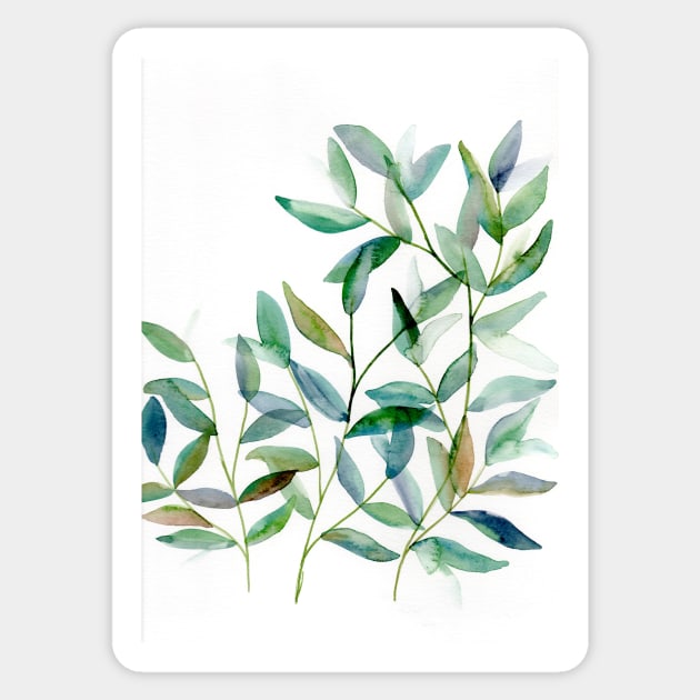 Loose Leaves in Watercolor Sticker by Sandraartist